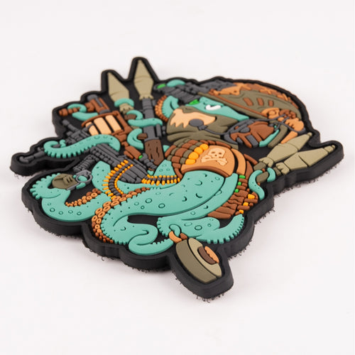 3D PVC patch (chevron) "Octopus" Green
