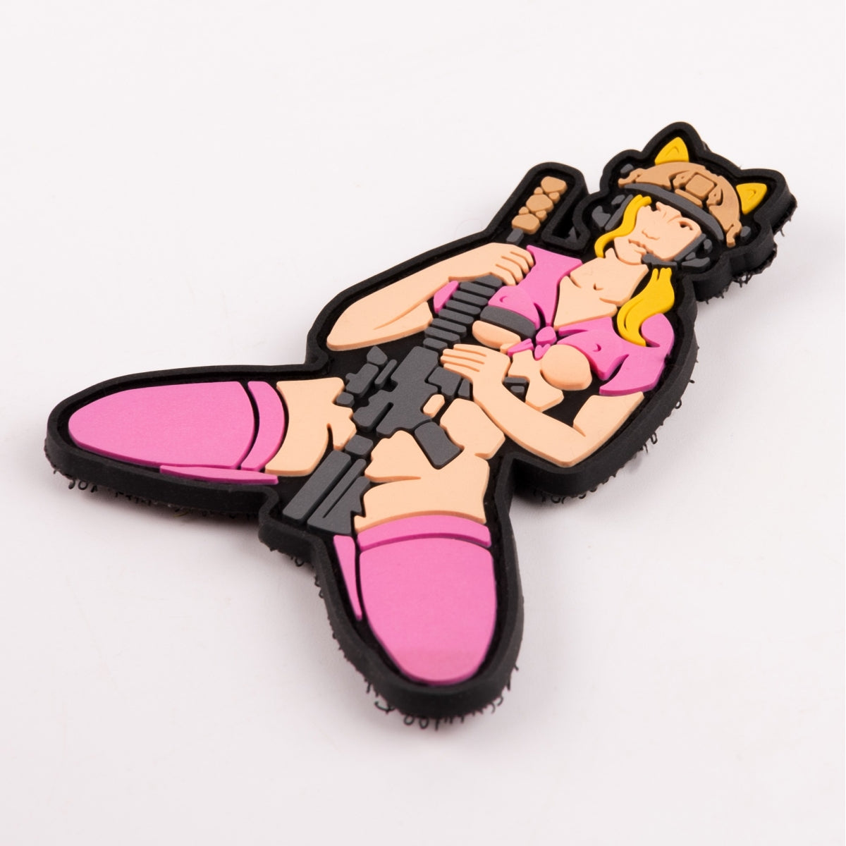 PVC patch (chevron) "Cat girl" pink