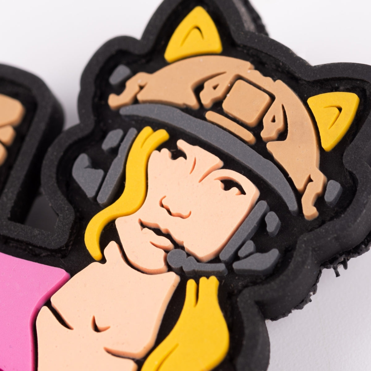 PVC patch (chevron) "Cat girl" pink