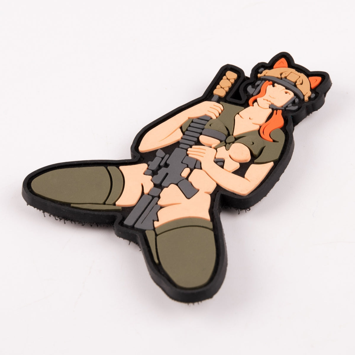 PVC patch (chevron) "Cat girl" red