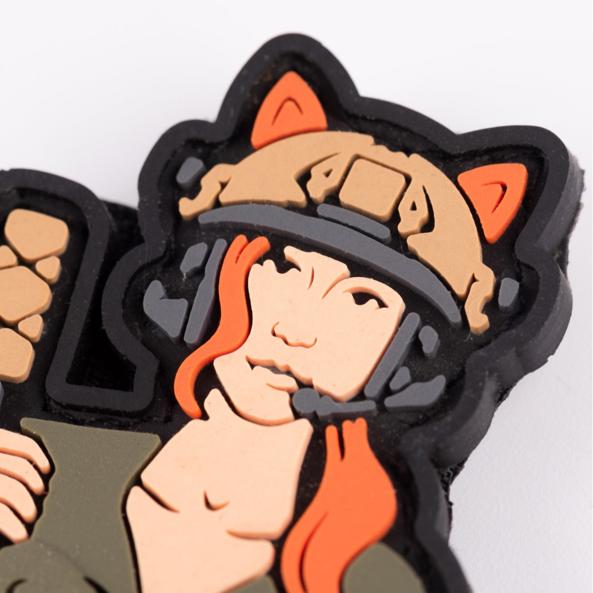 PVC patch (chevron) "Cat girl" red