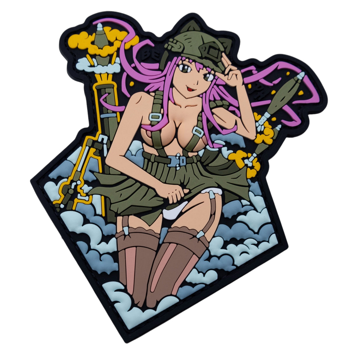PVC Patch (chevron) "Anime Girl" Pink