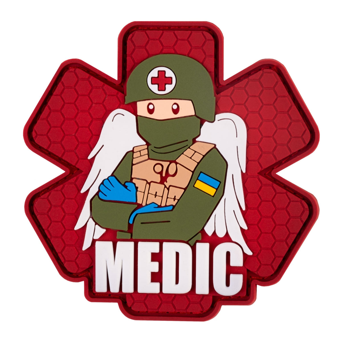 PVC patch (chevron) "Military medic" red