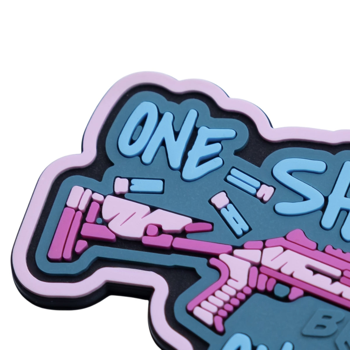 PVC Patch (chevron) «One Shot - One Drone». Pink