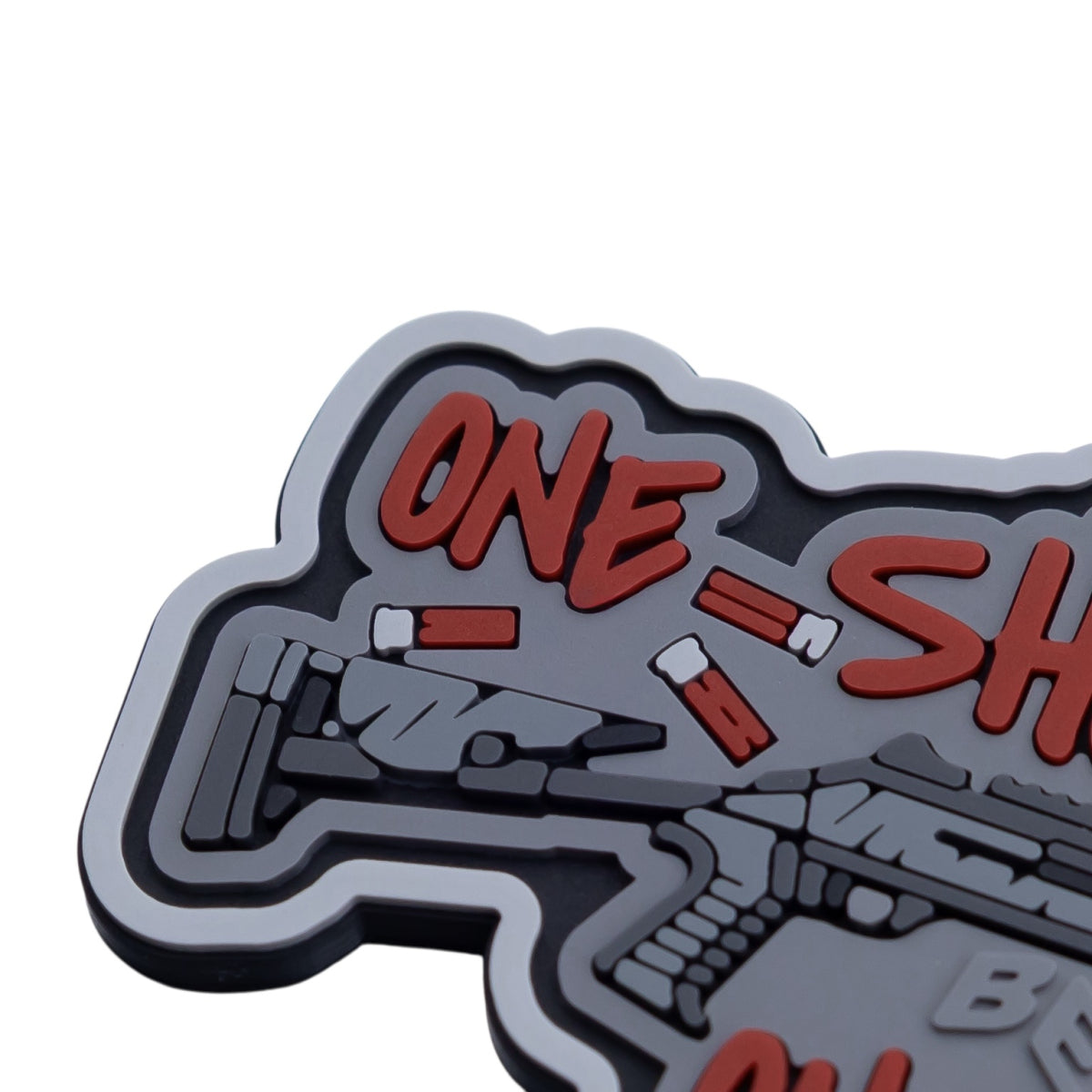 PVC Patch (chevron) «One Shot - One Drone». Grey