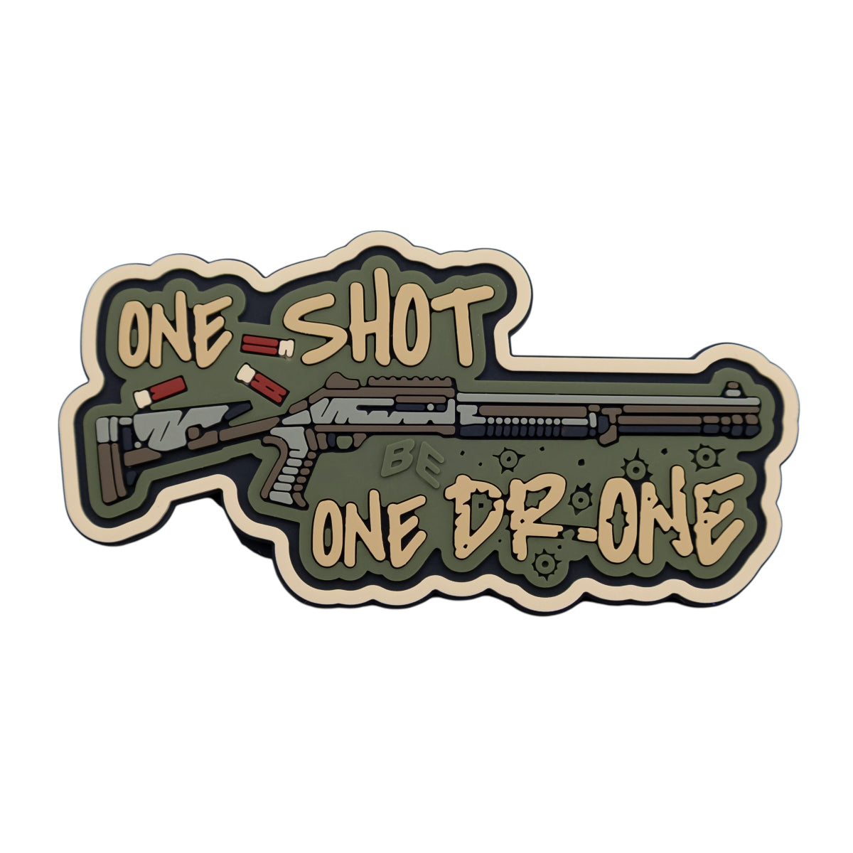 PVC Patch (chevron) «One Shot - One Drone». Olive