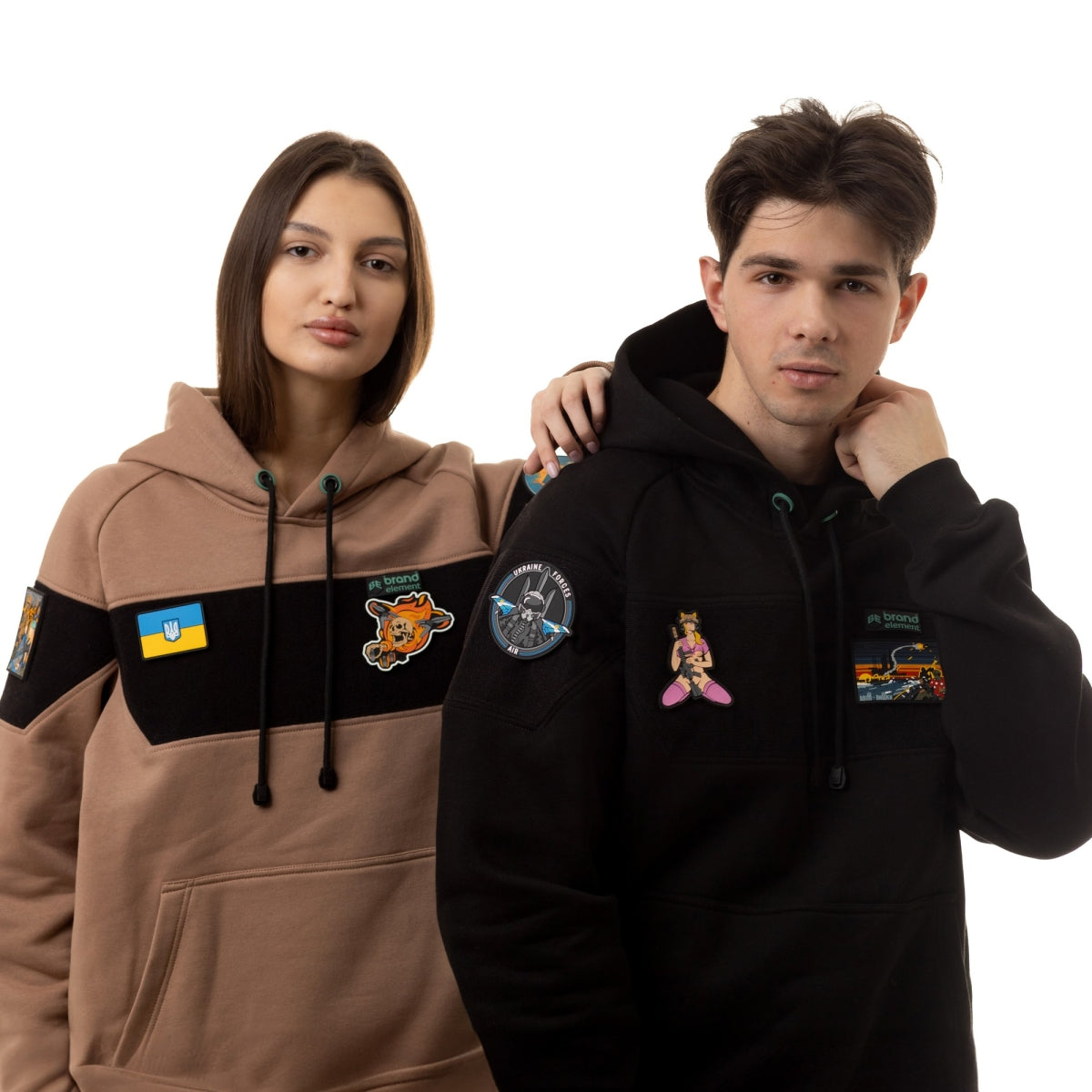 Hoodie for your patches, Mocha brown