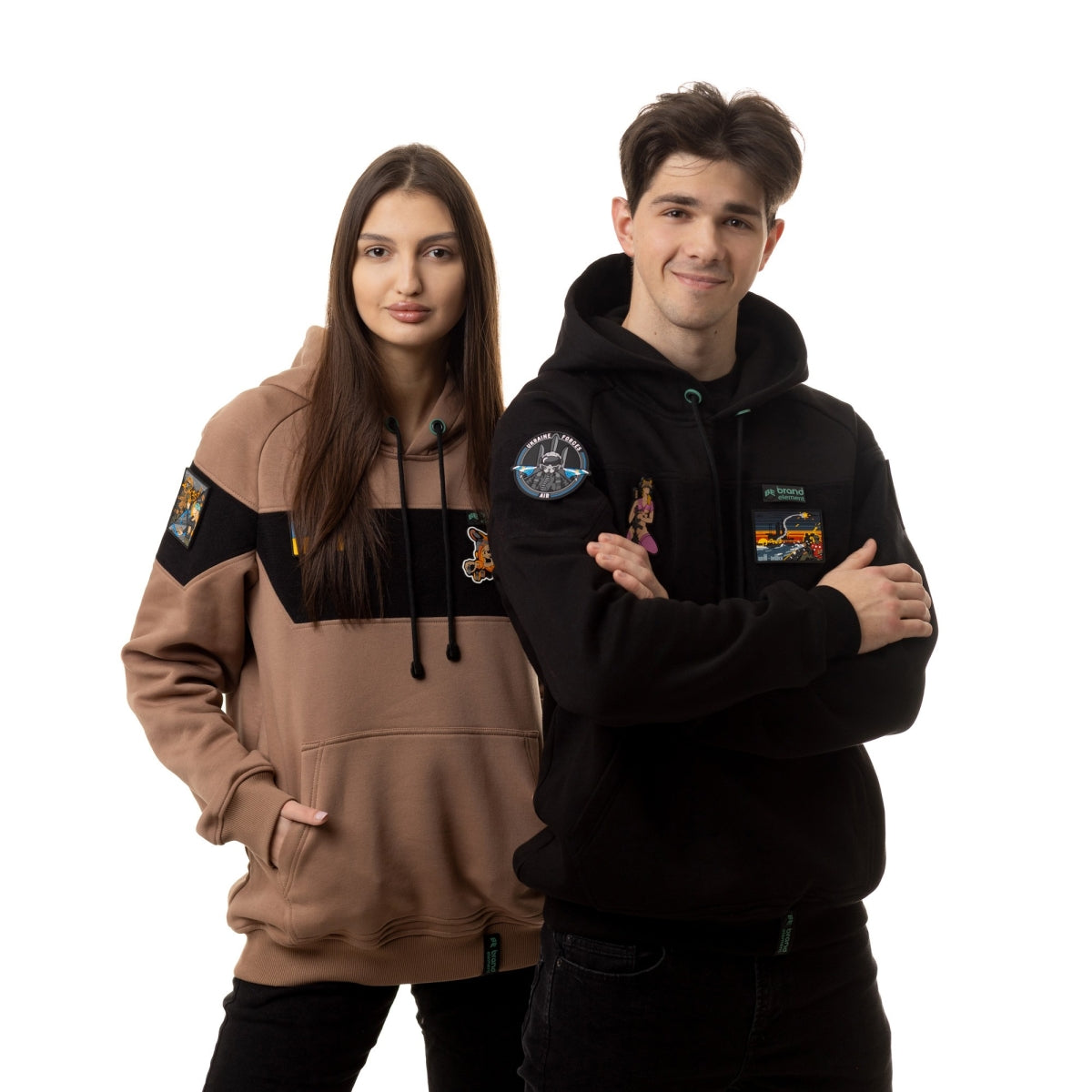 Hoodie for your patches, Mocha brown