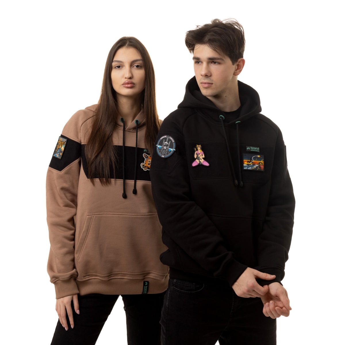 Hoodie for your patches, Mocha brown