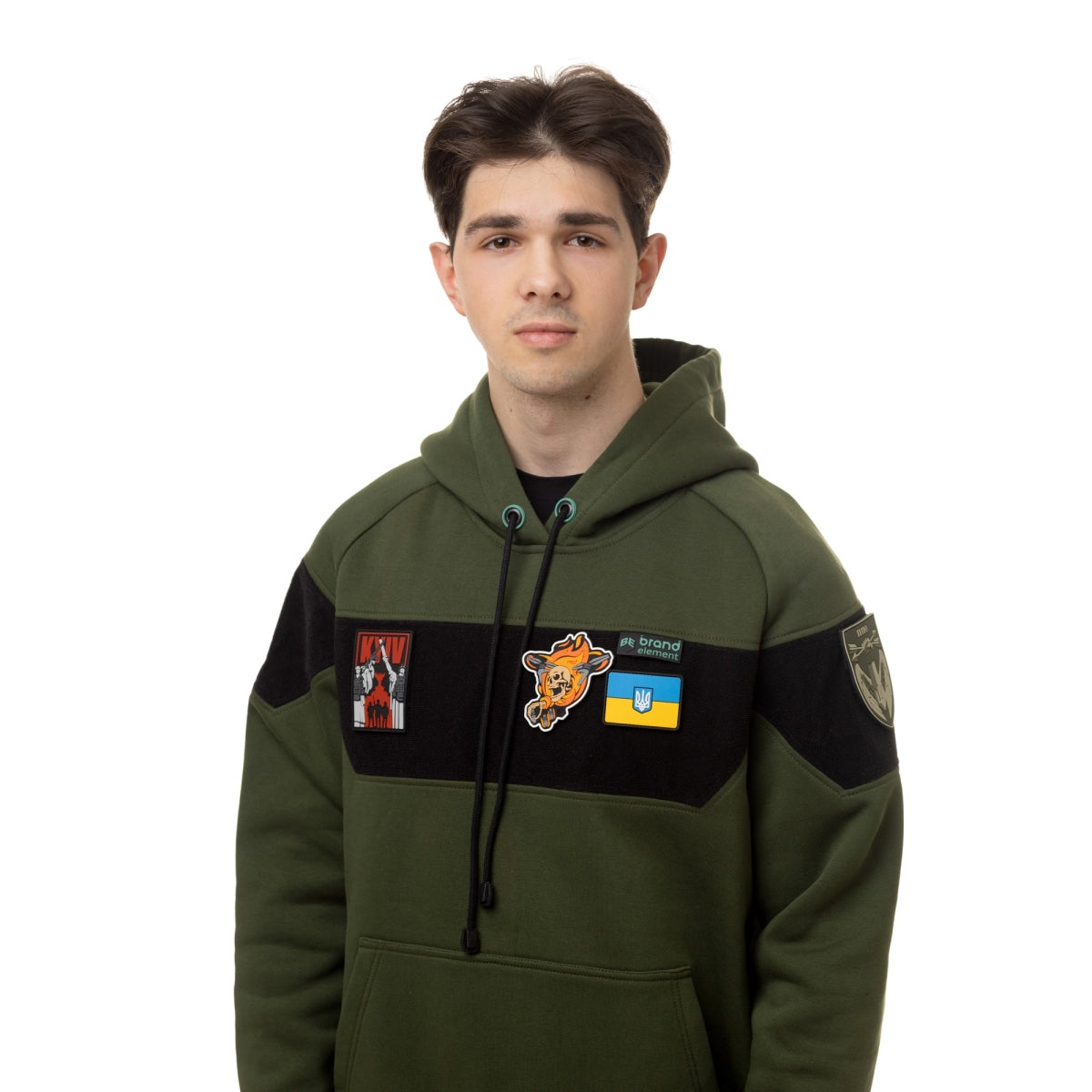 Hoodie for your patches, Olive